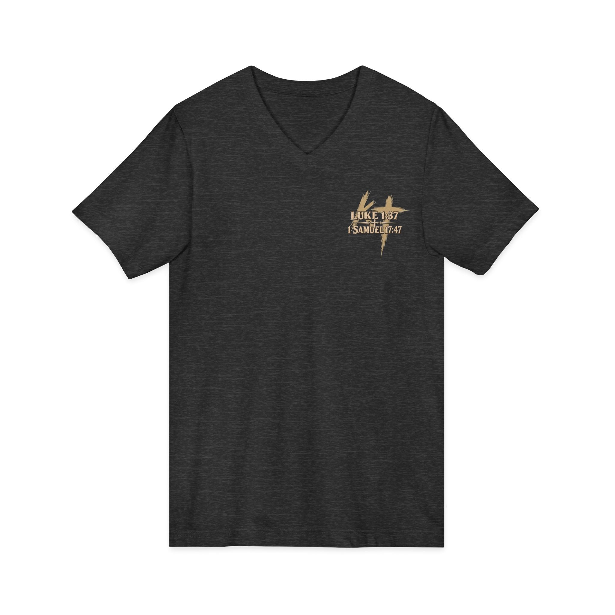 With God All Things Are Possible V-Neck T-Shirt — Christian Faith Inspirational Tee