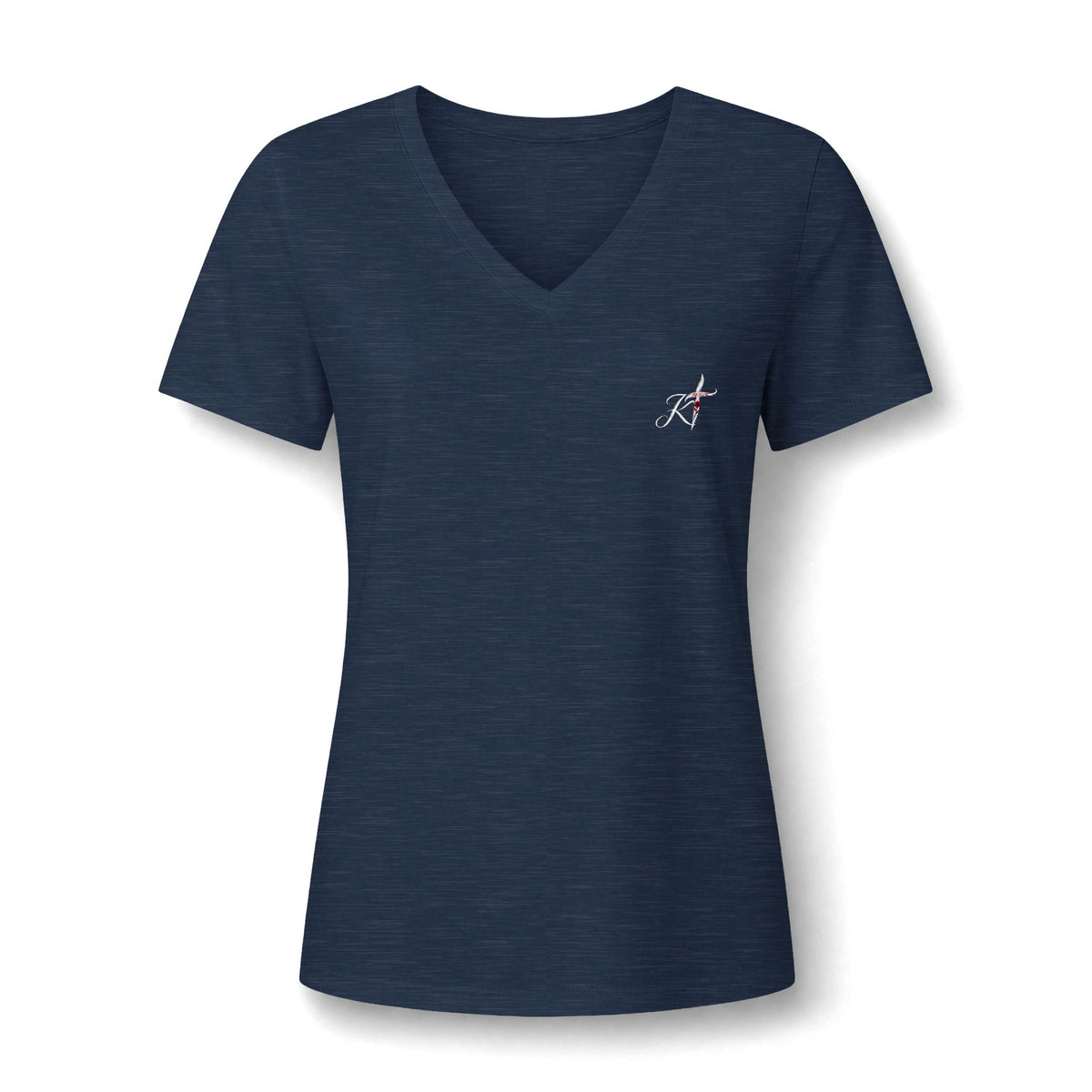 Women's V-Neck Tee - Minimal Archer Logo Chest Shirt