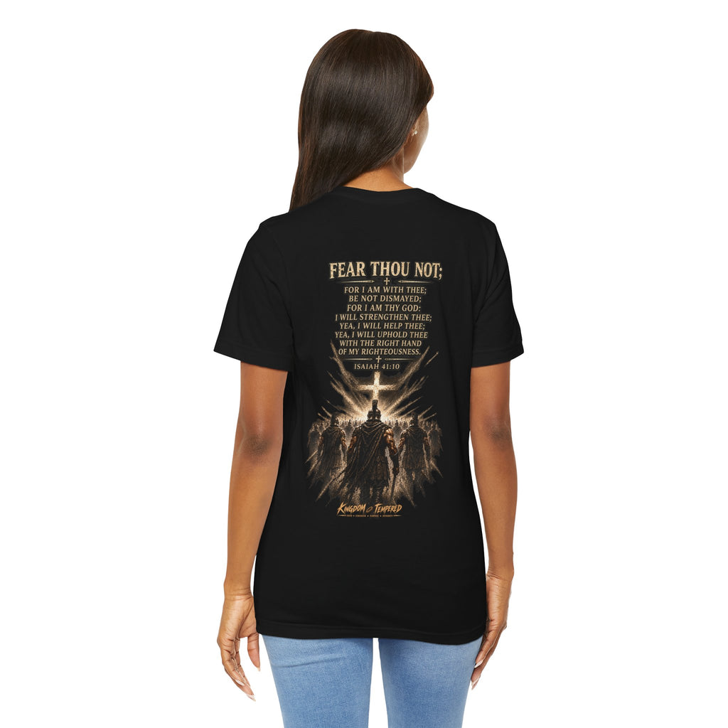Christian Cross Tee — "Fear Thou Not" Inspirational Graphic T-Shirt
