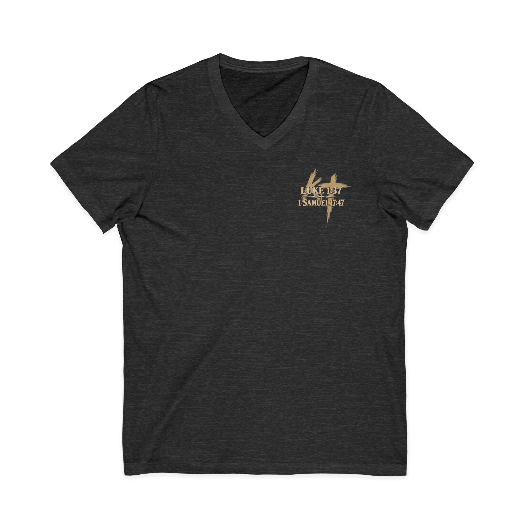 With God All Things Are Possible V-Neck T-Shirt — Christian Faith Inspirational Tee