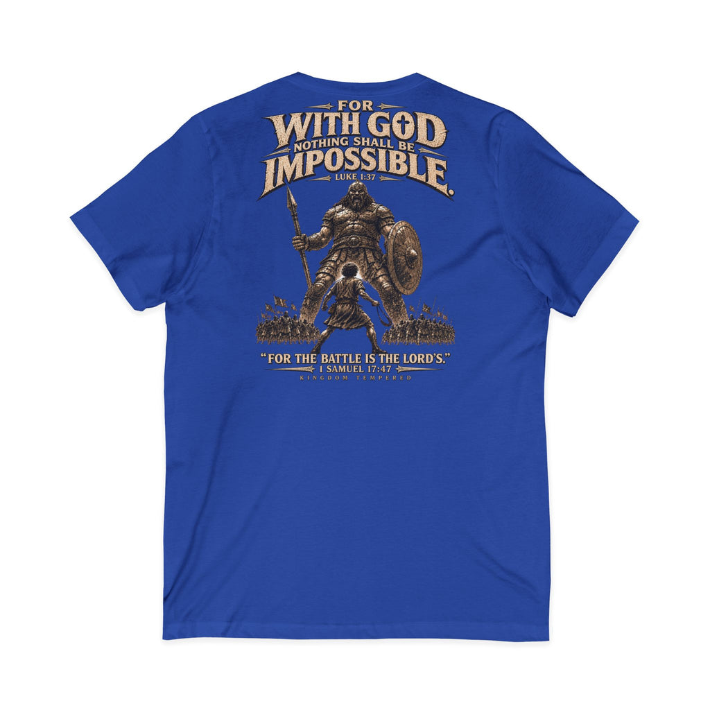 With God All Things Are Possible V-Neck T-Shirt — Christian Faith Inspirational Tee