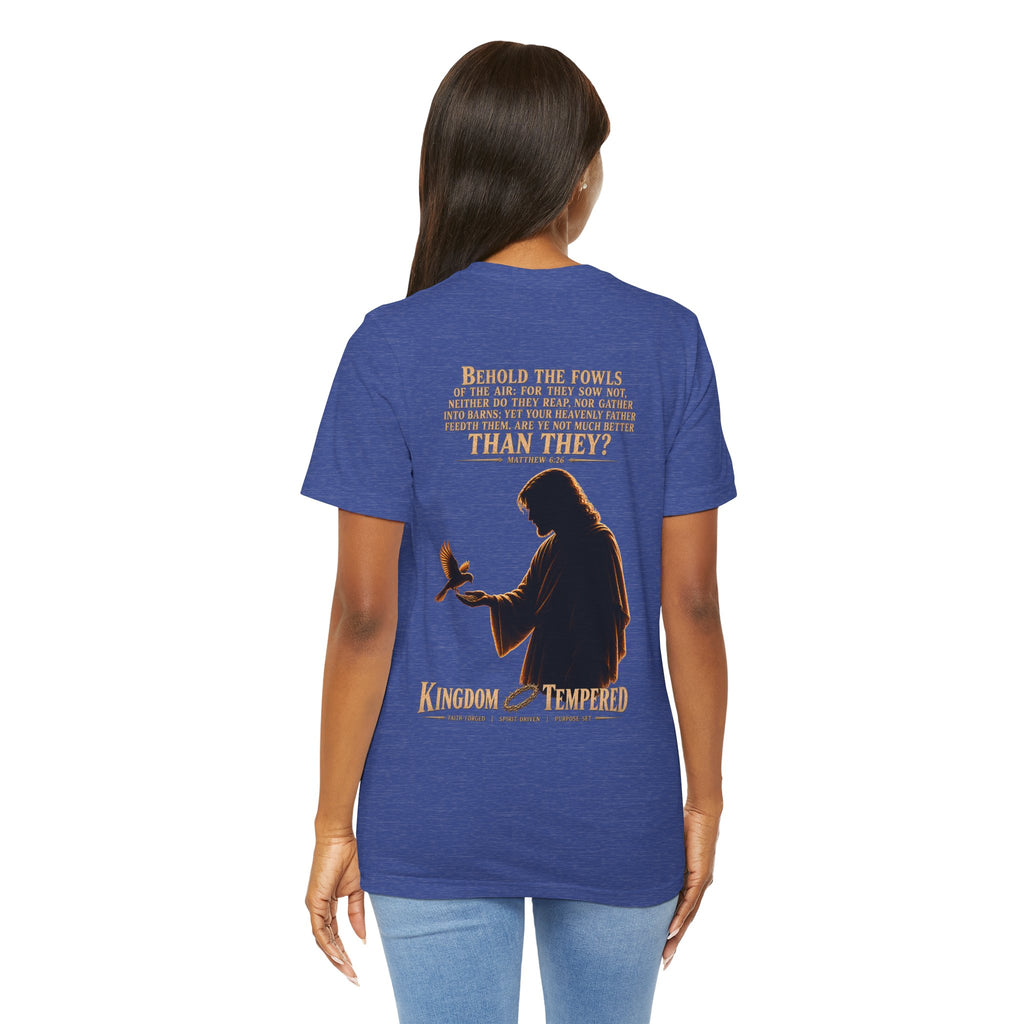 Kingdom & Tempted Christian Tee — Matthew 6:26 Inspirational T‑Shirt