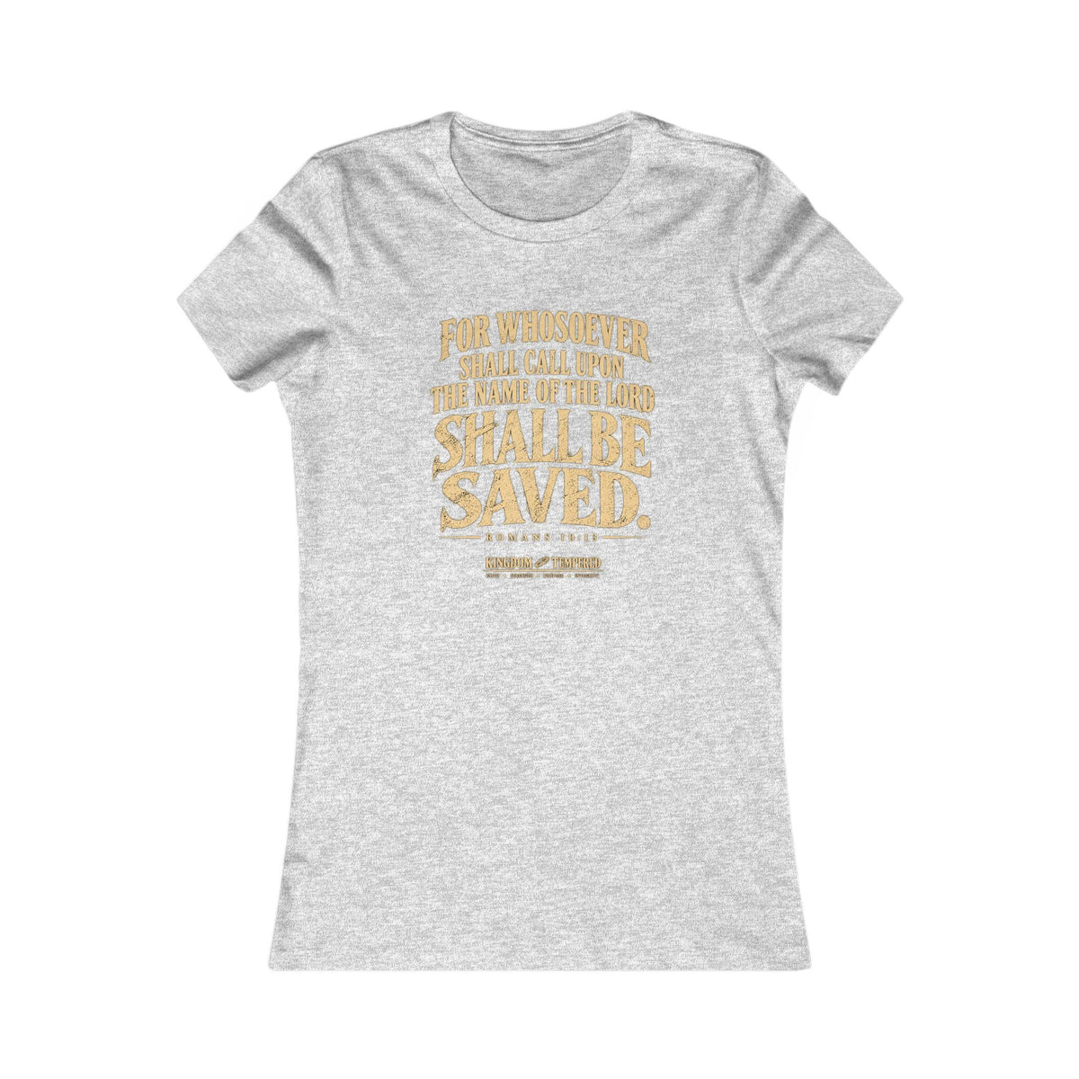 Christian Bible Verse Women's Tee – "Whoever Calls On The Name... Shall Be Saved" Faith T‑Shirt
