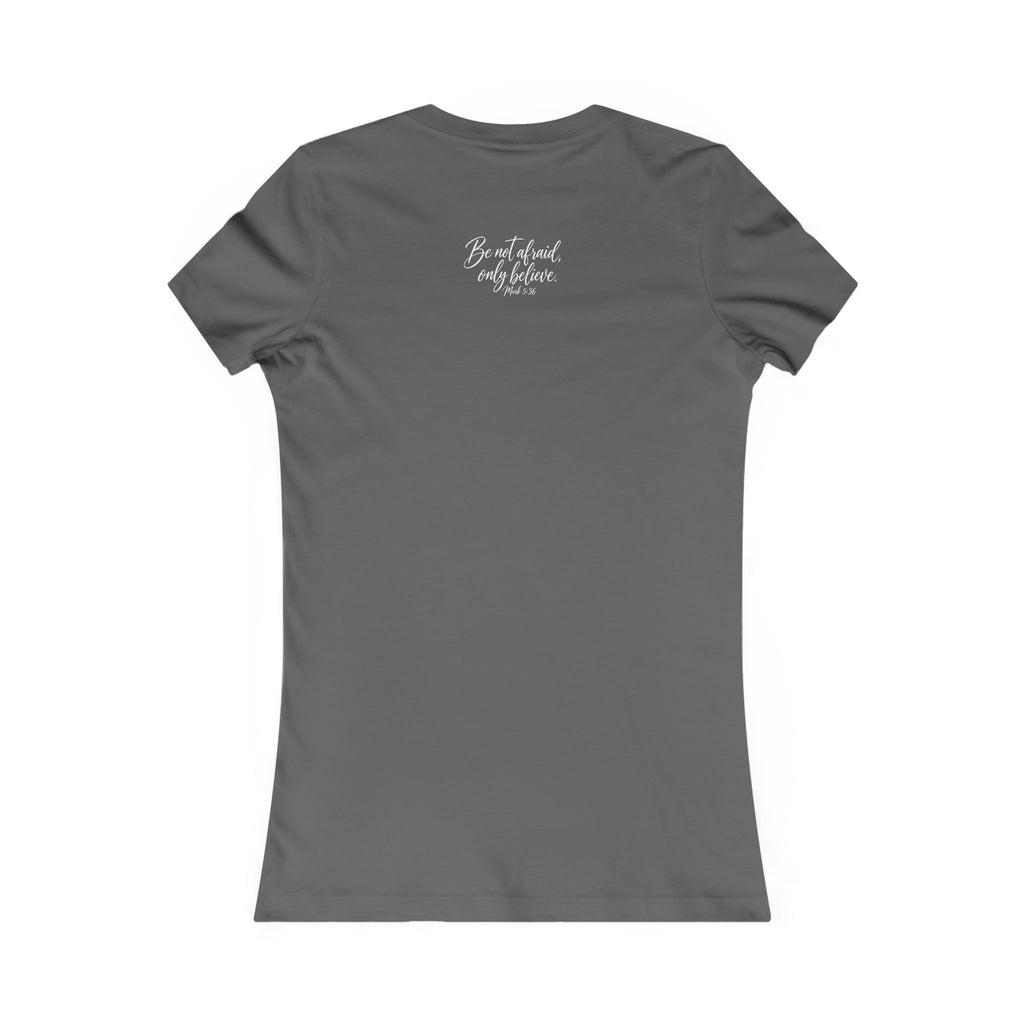 Faith Over Fear Women’s Tee White Wording– Inspirational Christian Graphic T-Shirt