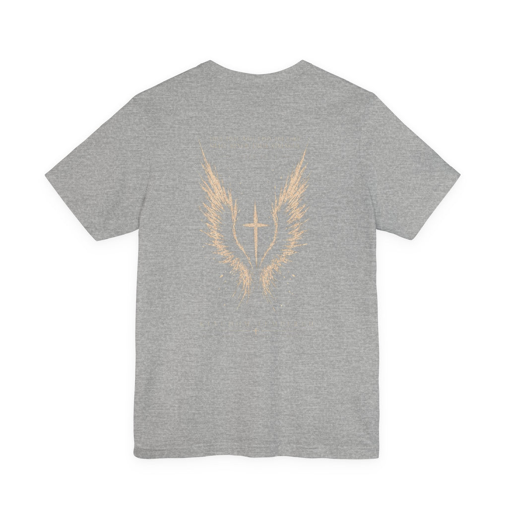 Christian Wings Cross T‑Shirt — 'They That Wait Upon the Lord' Inspirational Tee