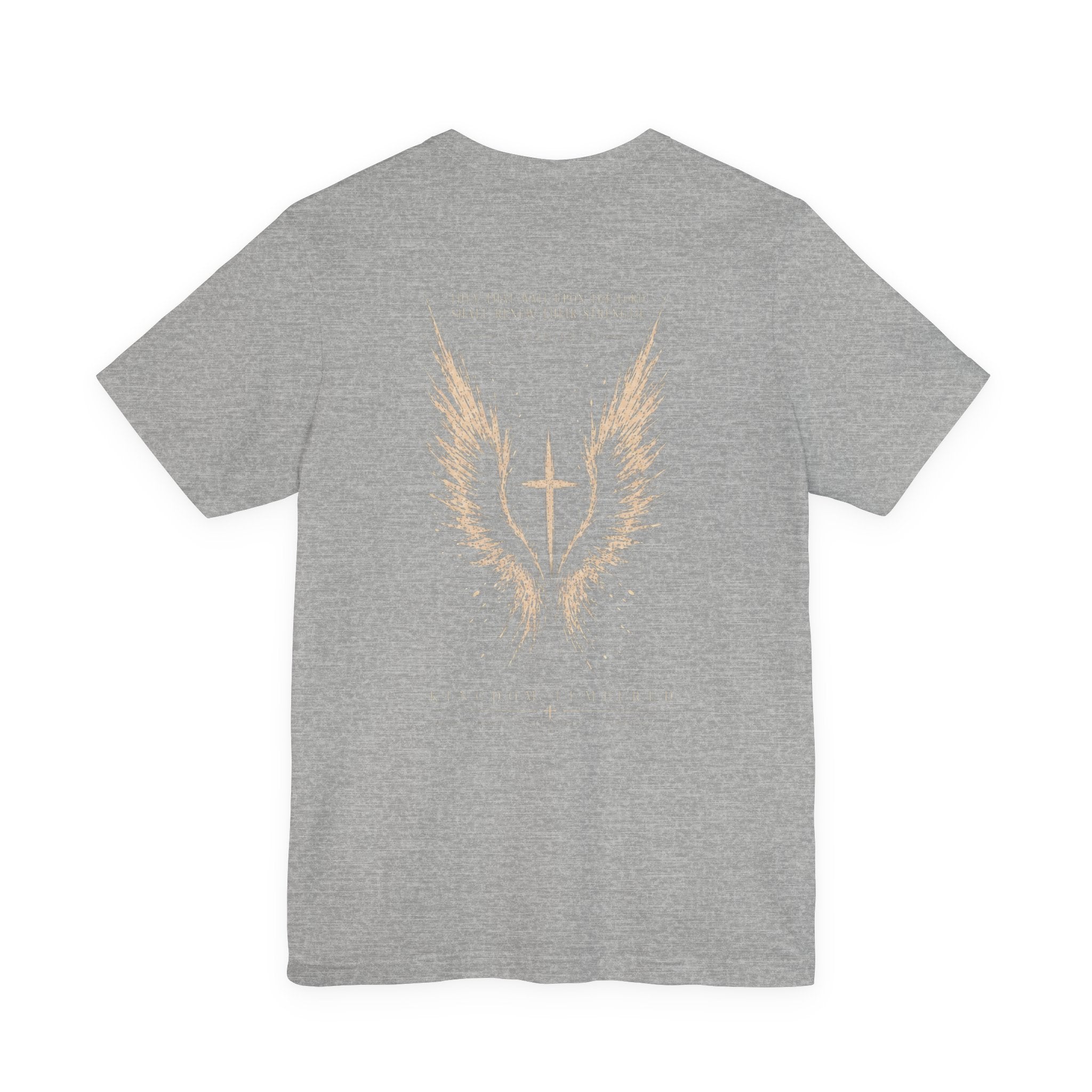 Christian Wings Cross T‑Shirt — 'They That Wait Upon the Lord' Inspirational Tee