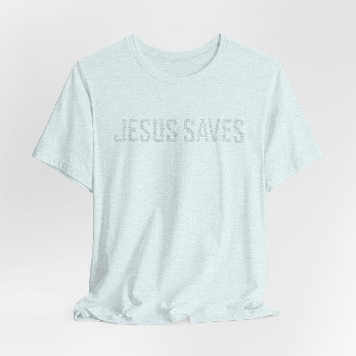Jesus Saves written in scripture — Minimal Faith T-Shirt