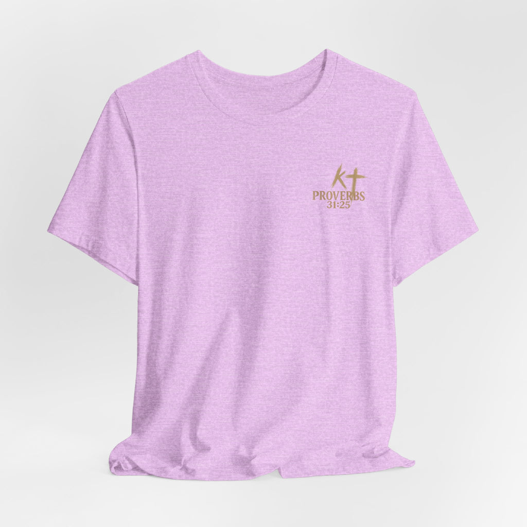 Clothed in Strength and Dignity Tee — Faith Cross Graphic T-Shirt — Kingdom Tempered