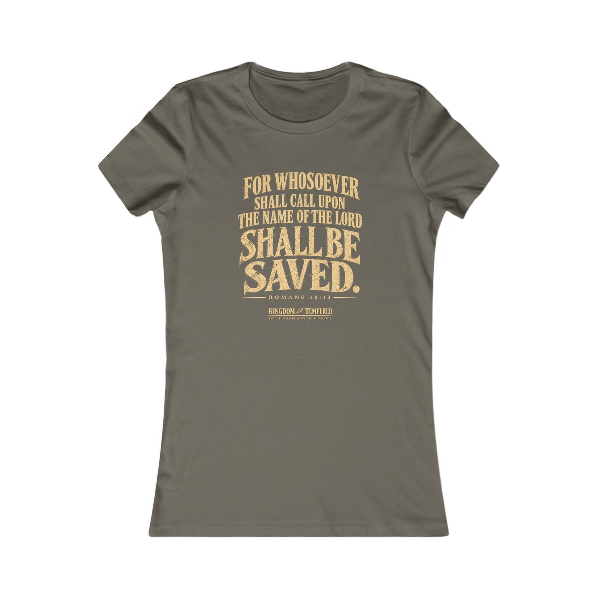 Christian Bible Verse Women's Tee – "Whoever Calls On The Name... Shall Be Saved" Faith T‑Shirt