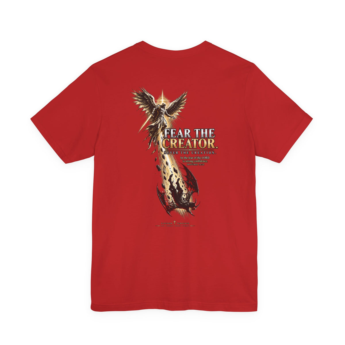 Fear the Creator Graphic Tee — Christian Cross & Winged Design