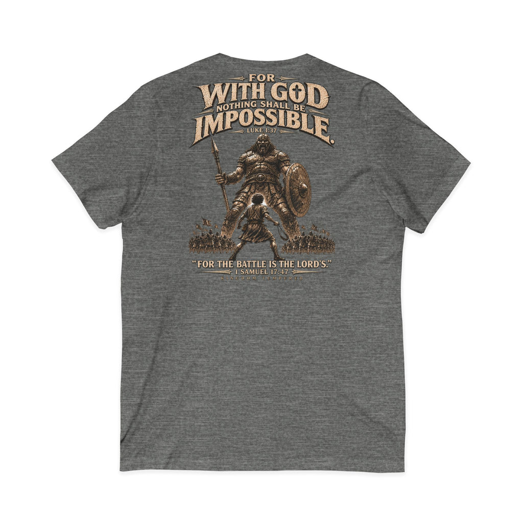 With God All Things Are Possible V-Neck T-Shirt — Christian Faith Inspirational Tee