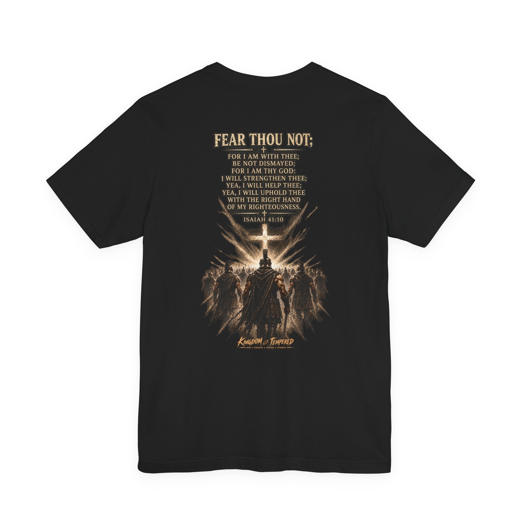 Christian Cross Tee — "Fear Thou Not" Inspirational Graphic T-Shirt