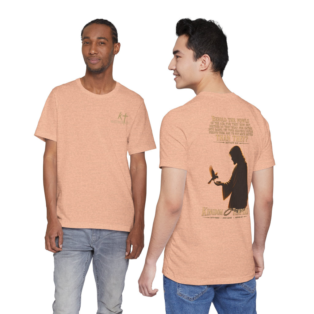 Kingdom & Tempted Christian Tee — Matthew 6:26 Inspirational T‑Shirt