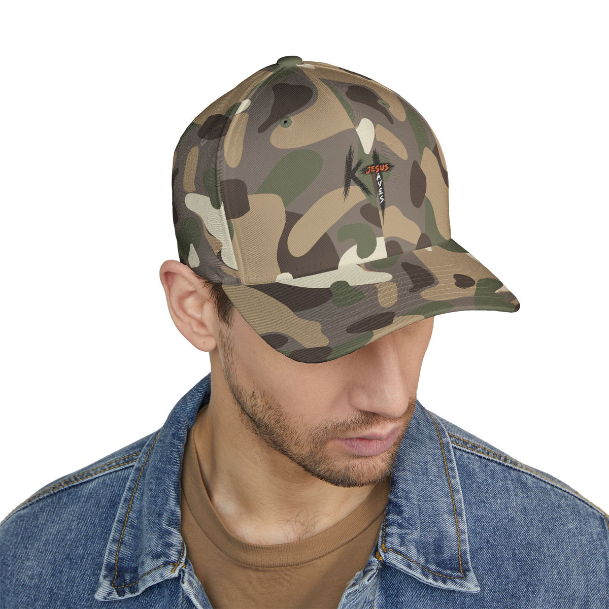 Embroidered 'KT' Cross Logo Cap — Structured Closed-Back Baseball Hat