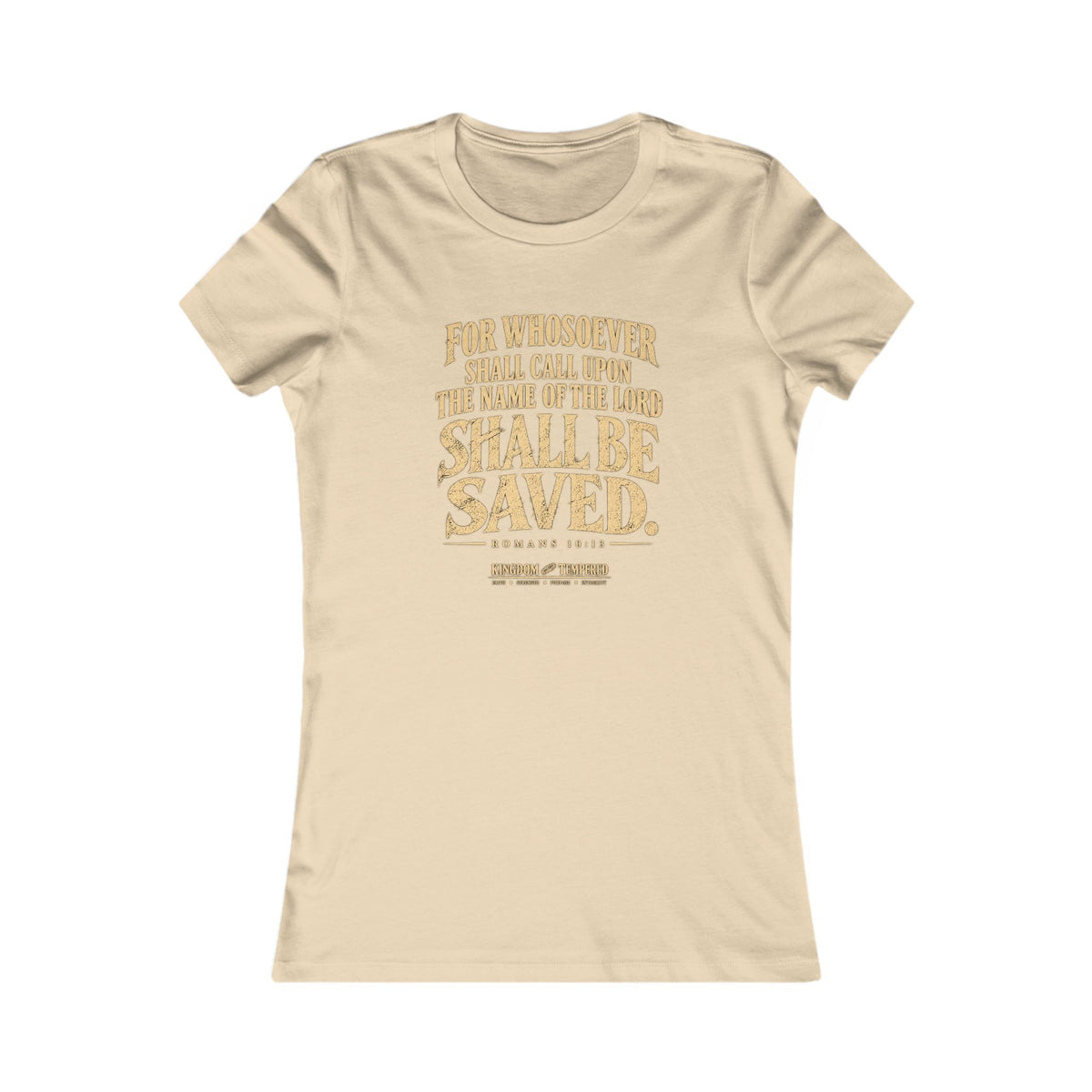 Christian Bible Verse Women's Tee – "Whoever Calls On The Name... Shall Be Saved" Faith T‑Shirt