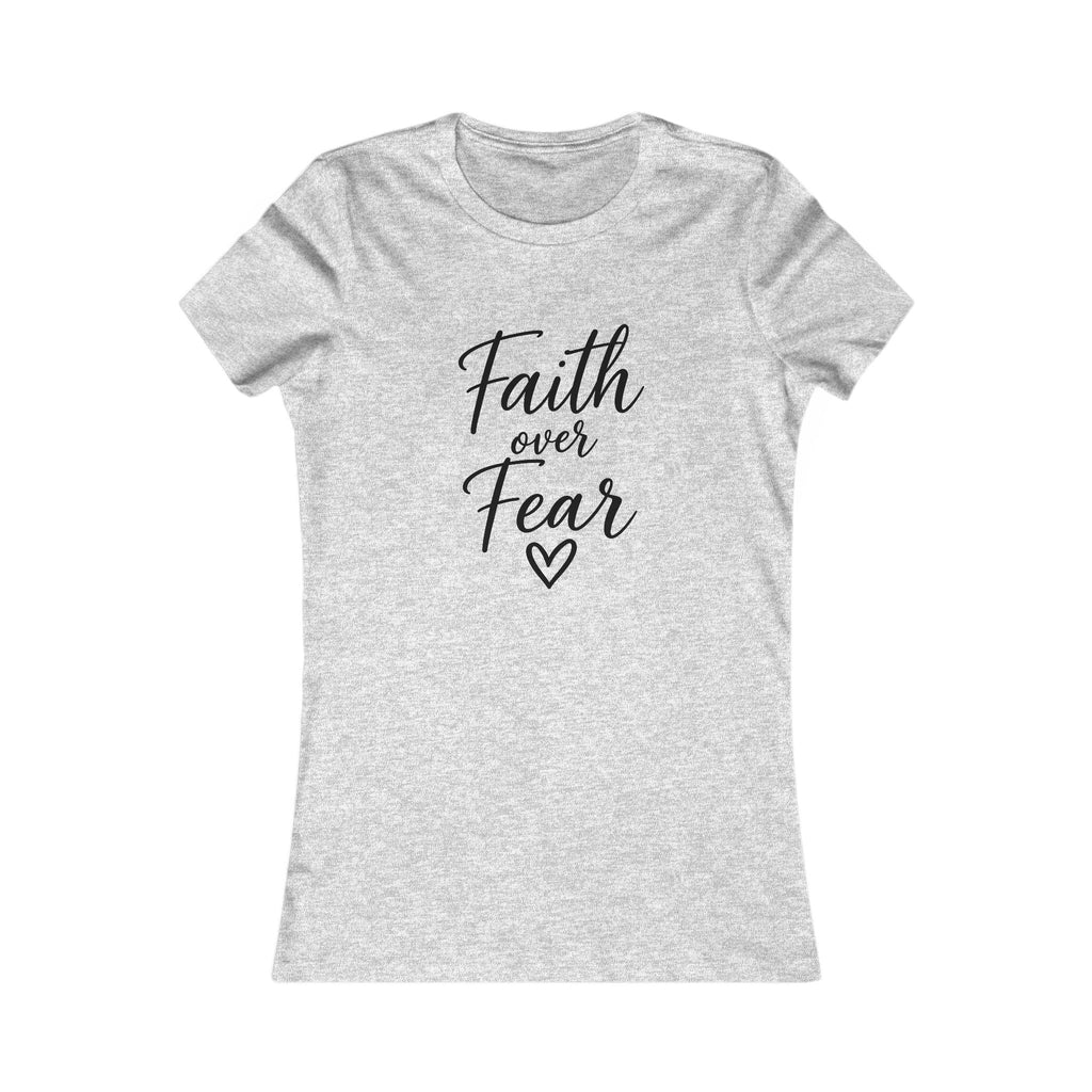Faith Over Fear Women's Tee Black Lettering— Inspirational Christian Shirt