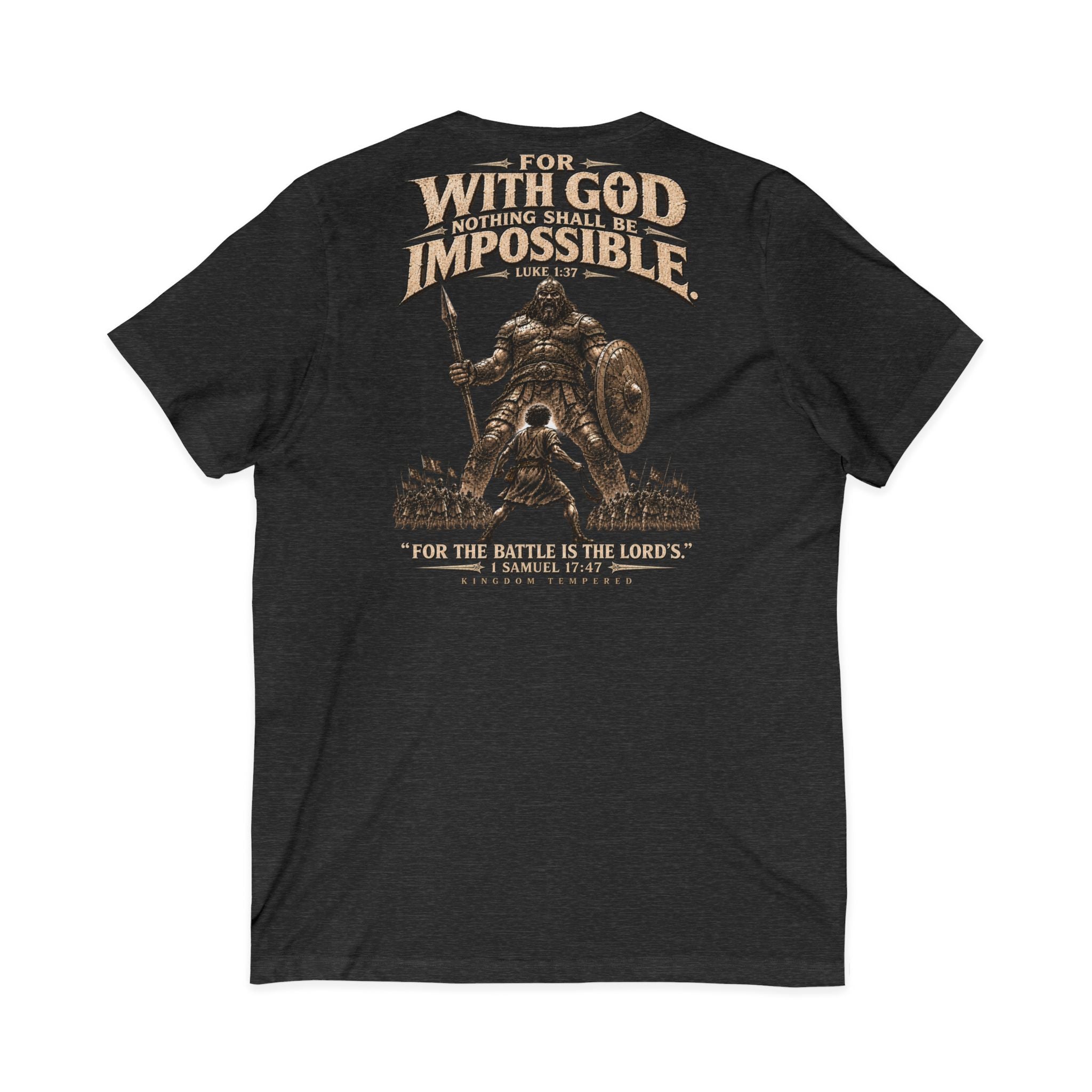 With God All Things Are Possible V-Neck T-Shirt — Christian Faith Inspirational Tee