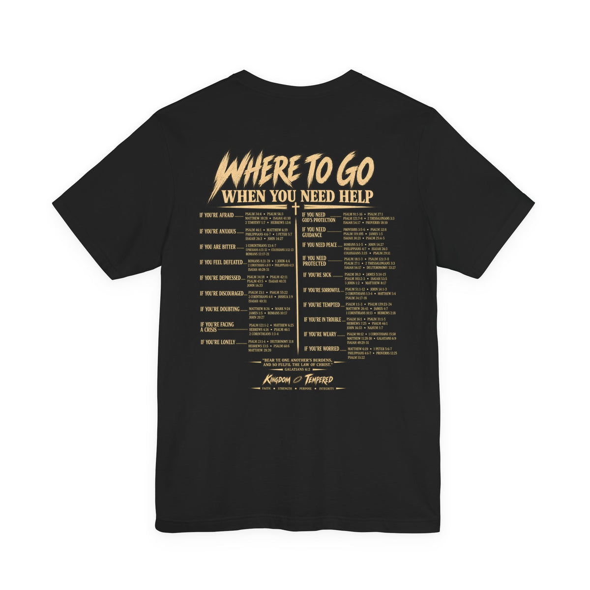 Where to Go When You Need Help Tee — Resource Guide Back Print T-Shirt
