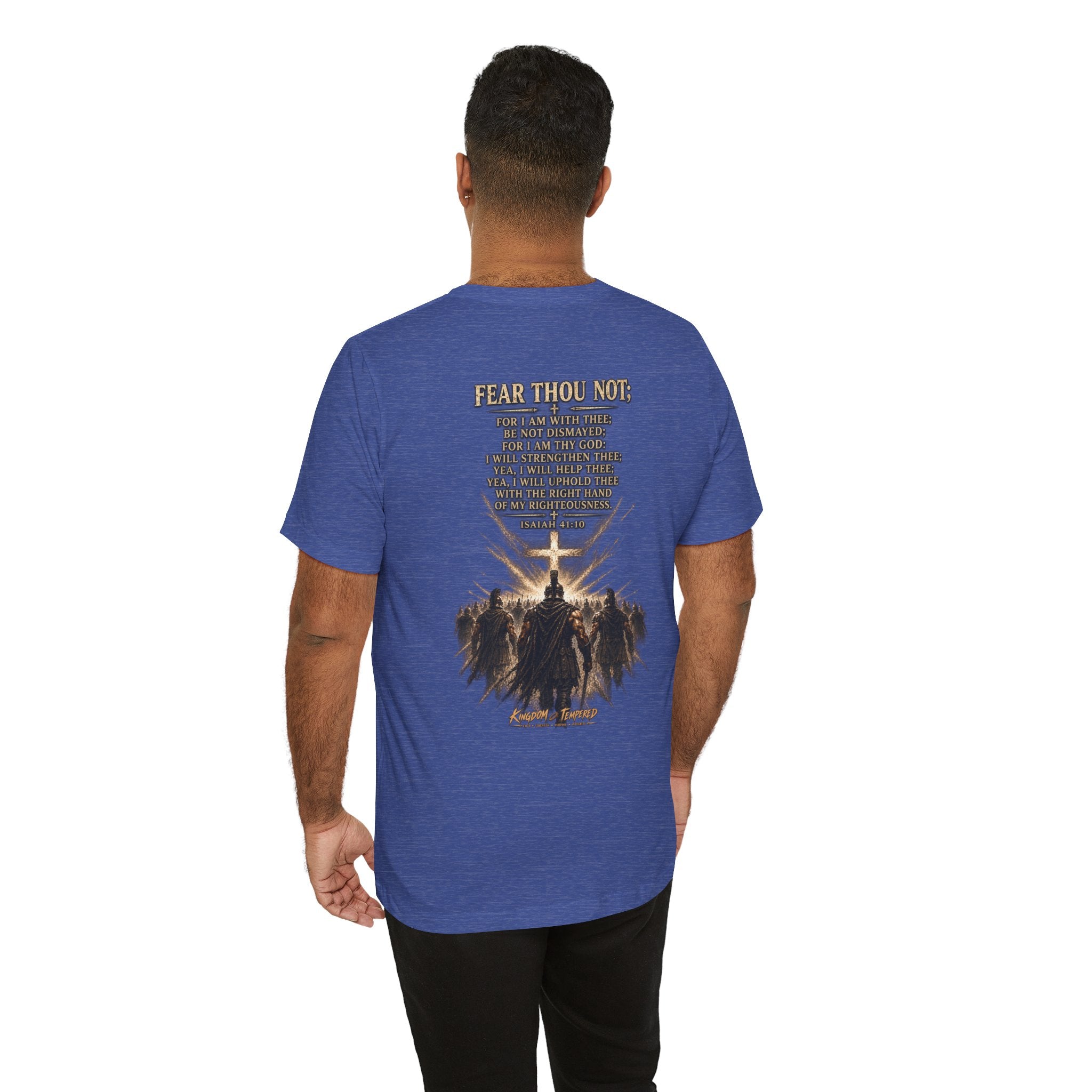 Christian Cross Tee — "Fear Thou Not" Inspirational Graphic T-Shirt