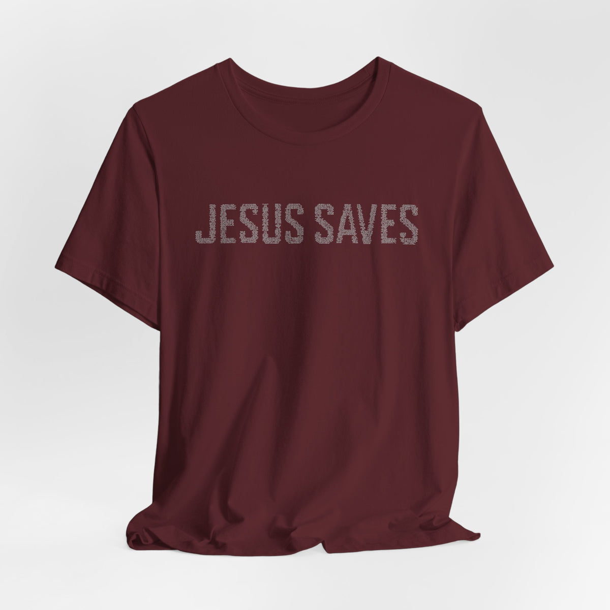 Jesus Saves written in scripture — Minimal Faith T-Shirt