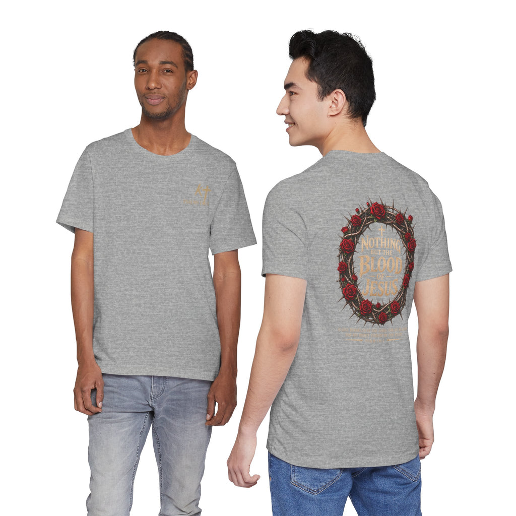Nothing But the Blood of Jesus Tee — Christian Faith T‑Shirt with Crown of Thorns & Roses