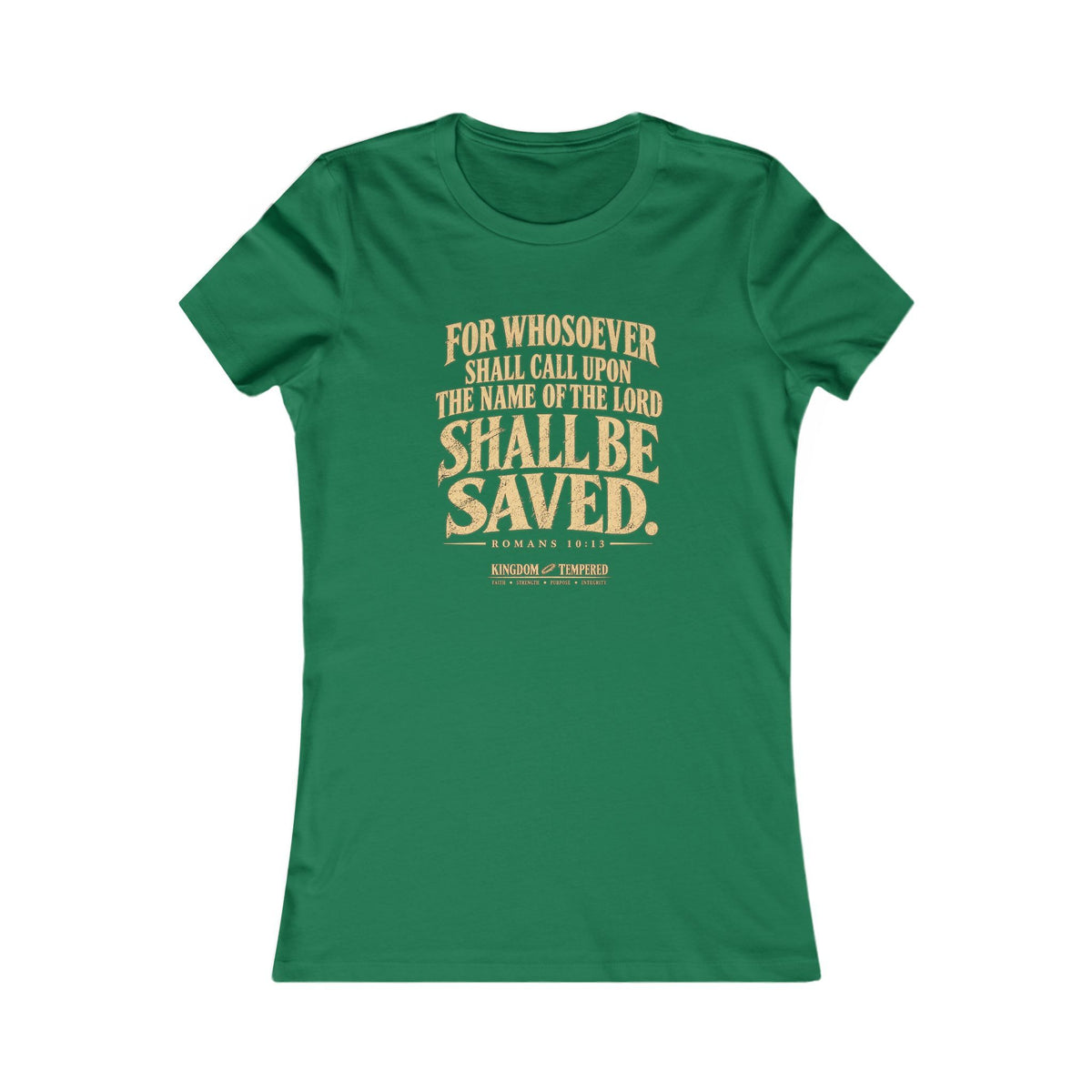 Christian Bible Verse Women's Tee – "Whoever Calls On The Name... Shall Be Saved" Faith T‑Shirt
