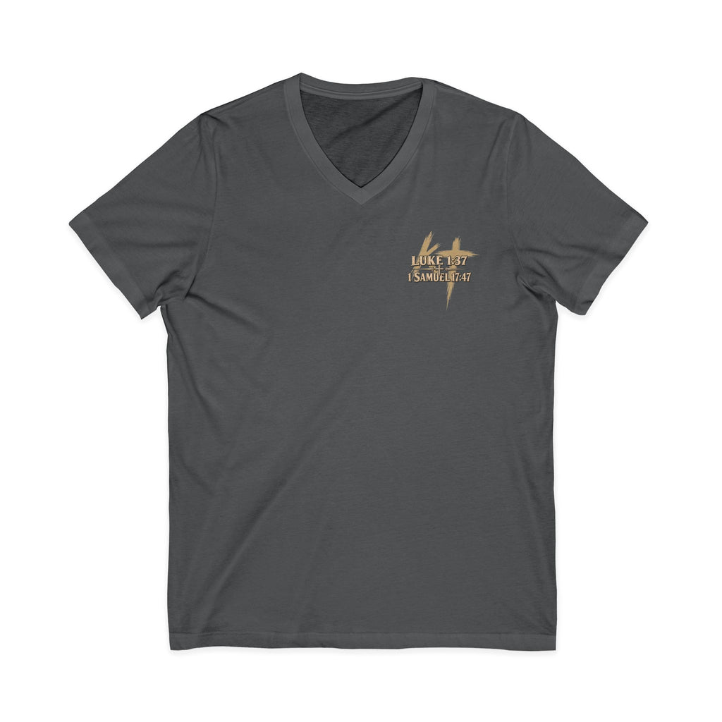 With God All Things Are Possible V-Neck T-Shirt — Christian Faith Inspirational Tee