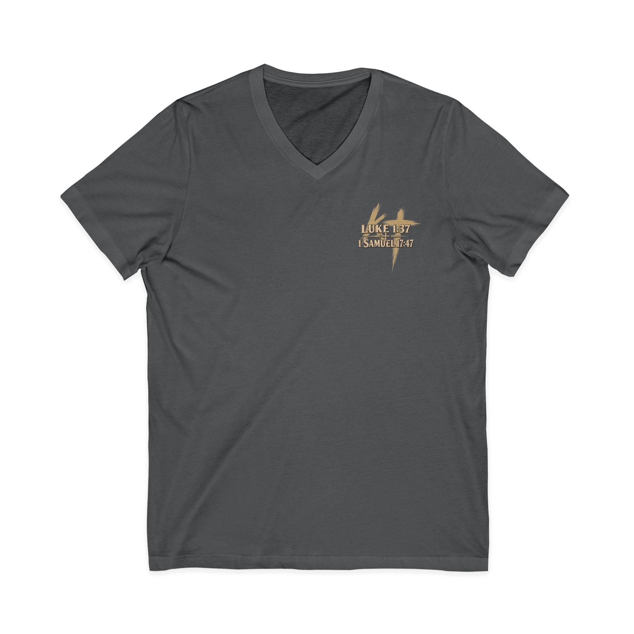With God All Things Are Possible V-Neck T-Shirt — Christian Faith Inspirational Tee