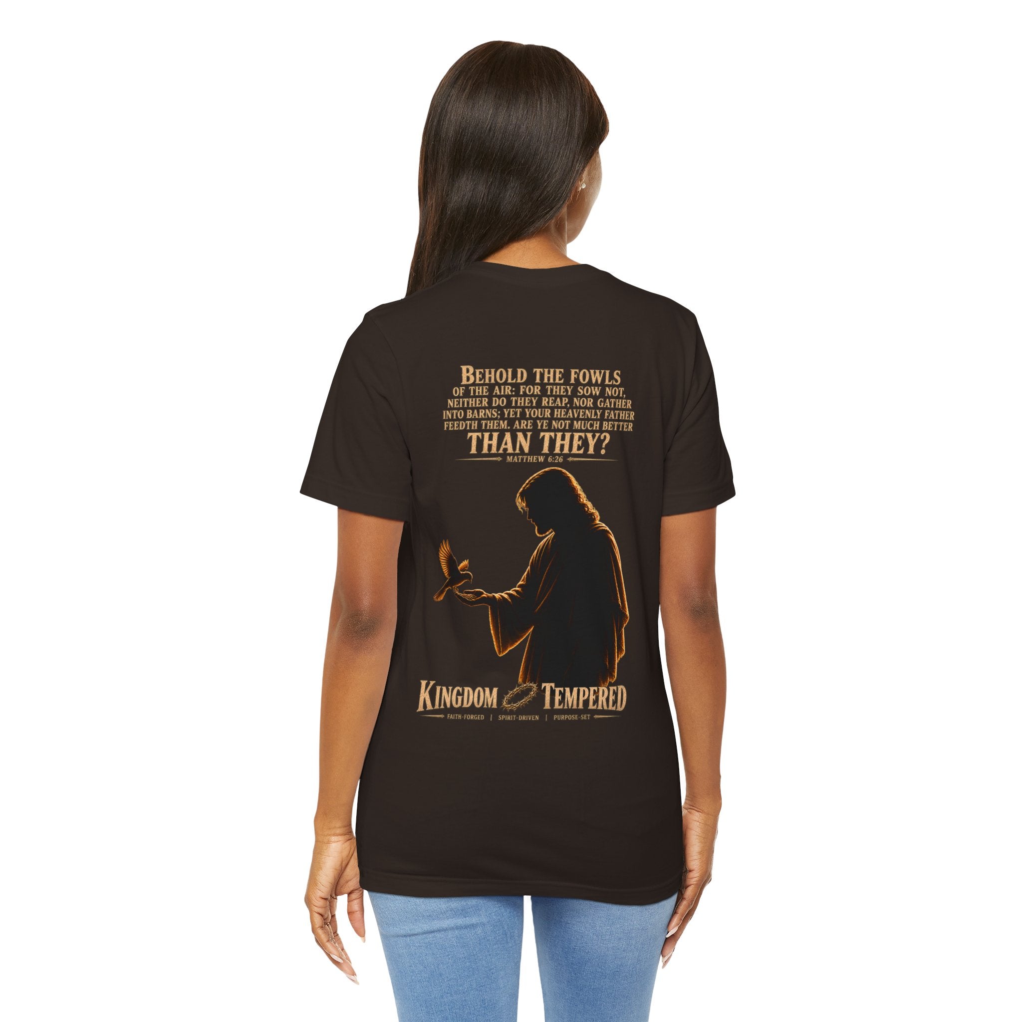 Kingdom & Tempted Christian Tee — Matthew 6:26 Inspirational T‑Shirt