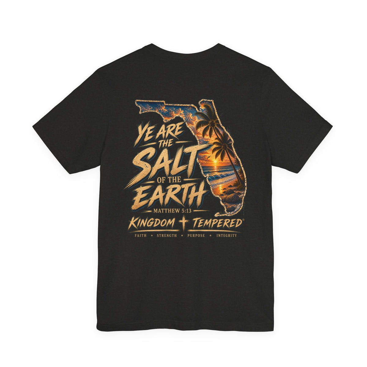 Florida Sunset 'Salt of the Earth' Tee — Matthew 5:13 Christian Beach T‑Shirt