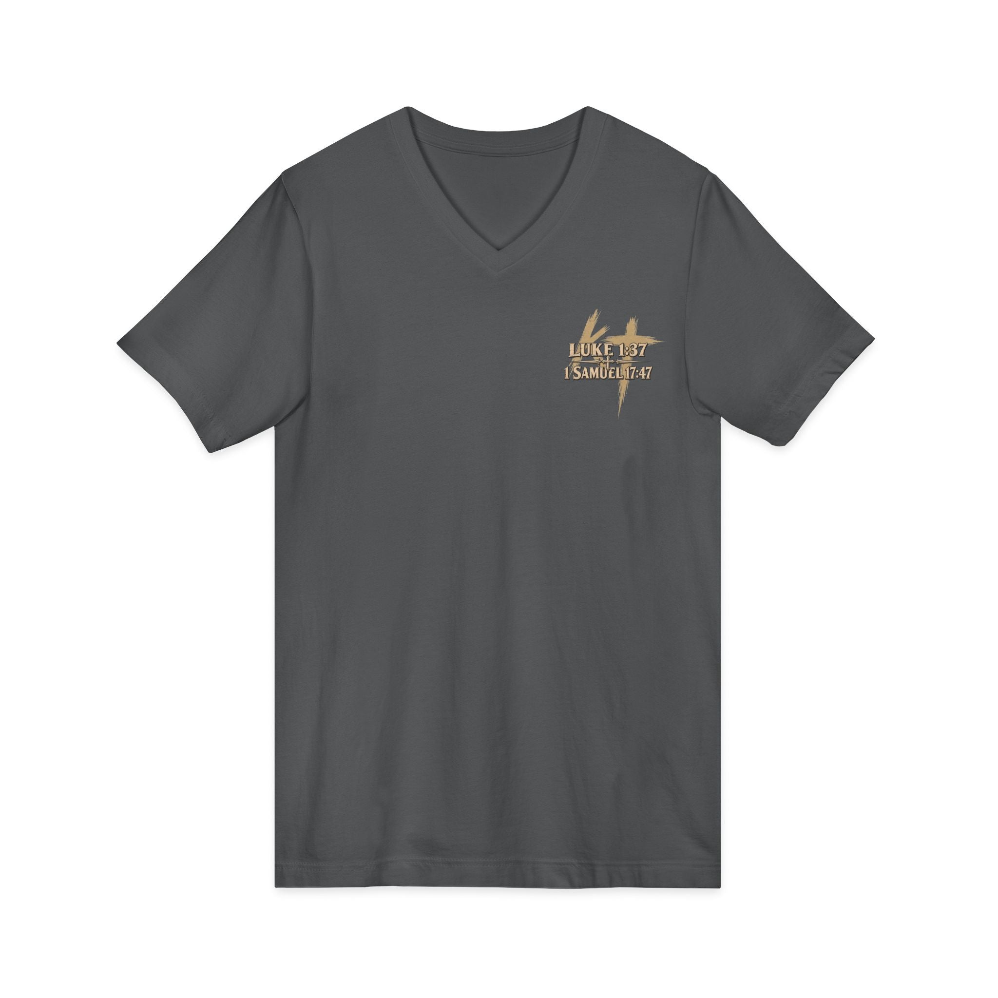 With God All Things Are Possible V-Neck T-Shirt — Christian Faith Inspirational Tee