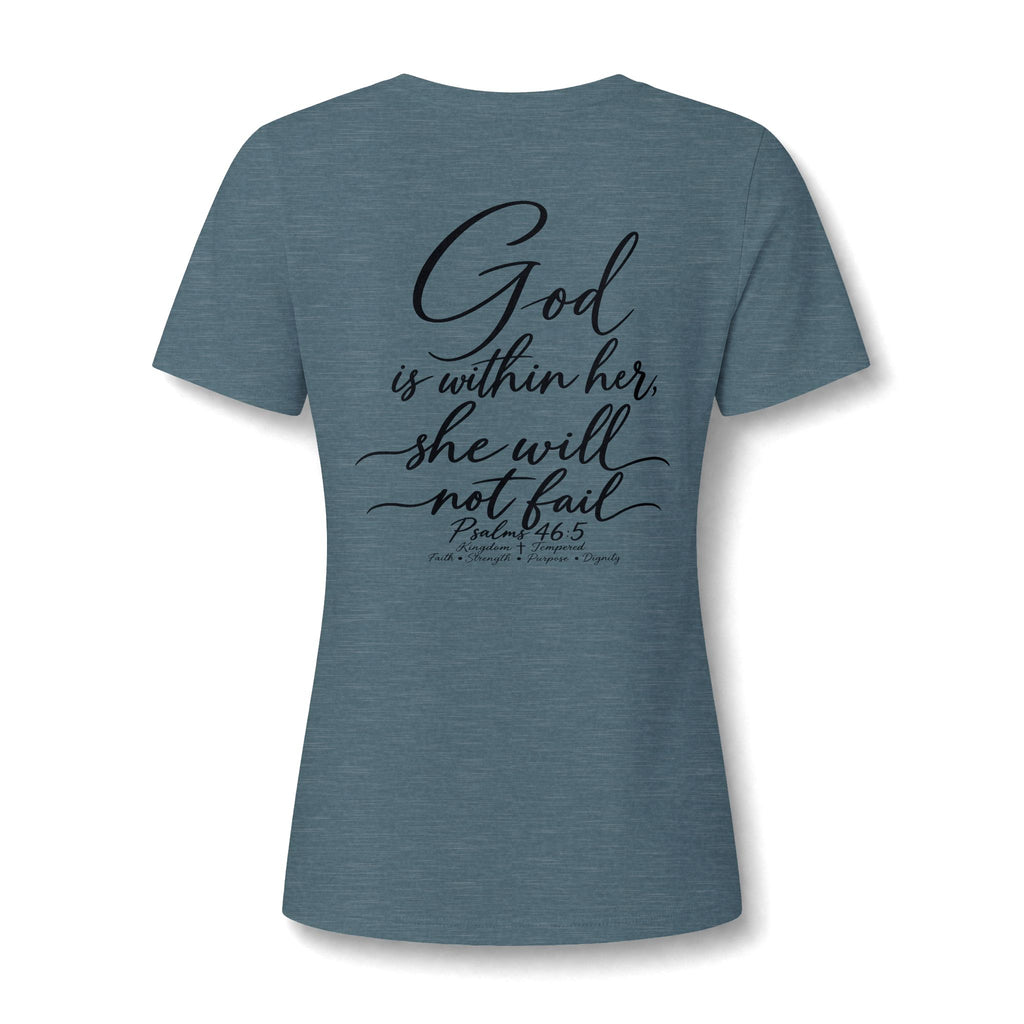 Women's V-Neck Tee - Minimal Archer Logo Chest Shirt