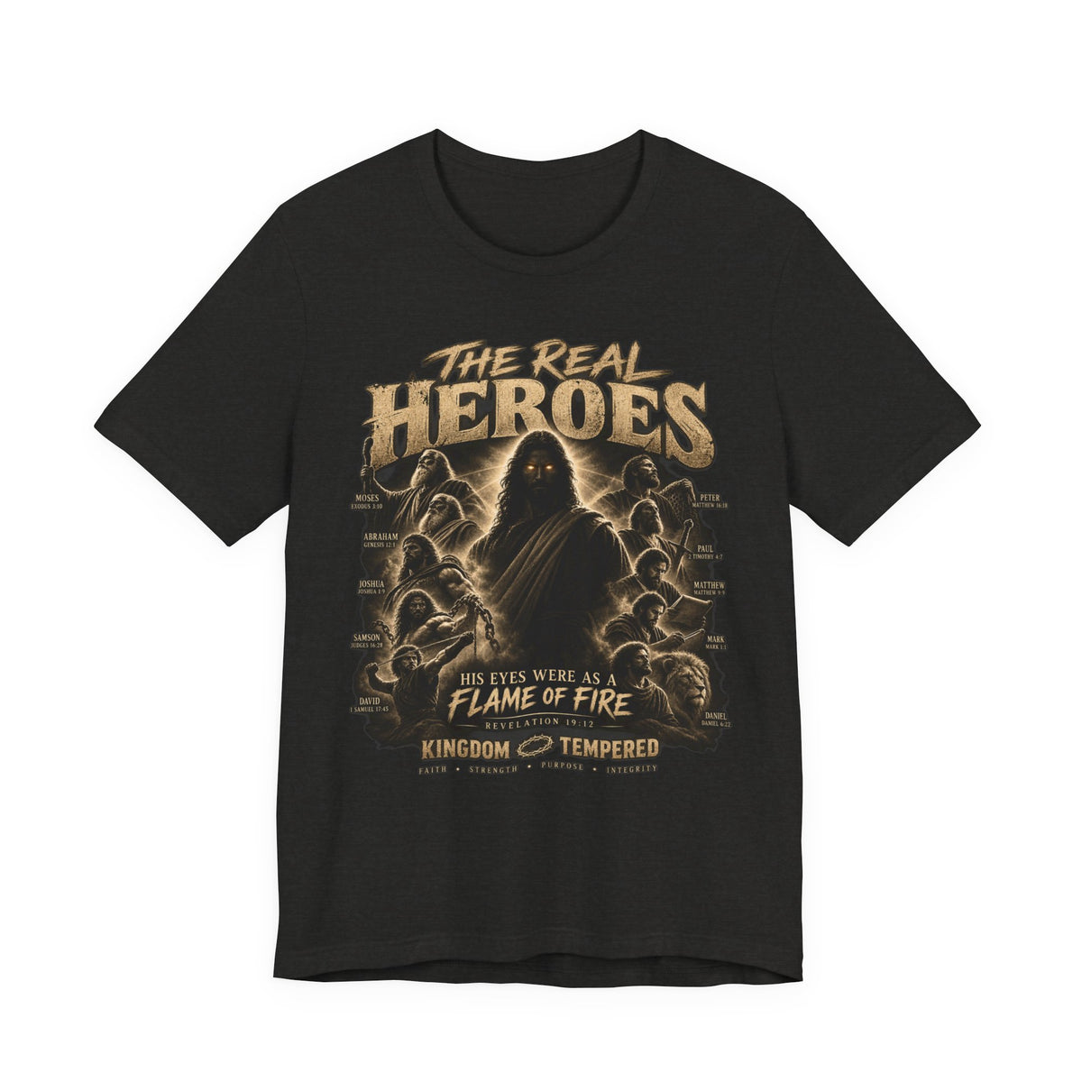 The Real Heroes Graphic Tee — 'Blessed With A Flame Of Fire' Band/Metal Tour Shirt