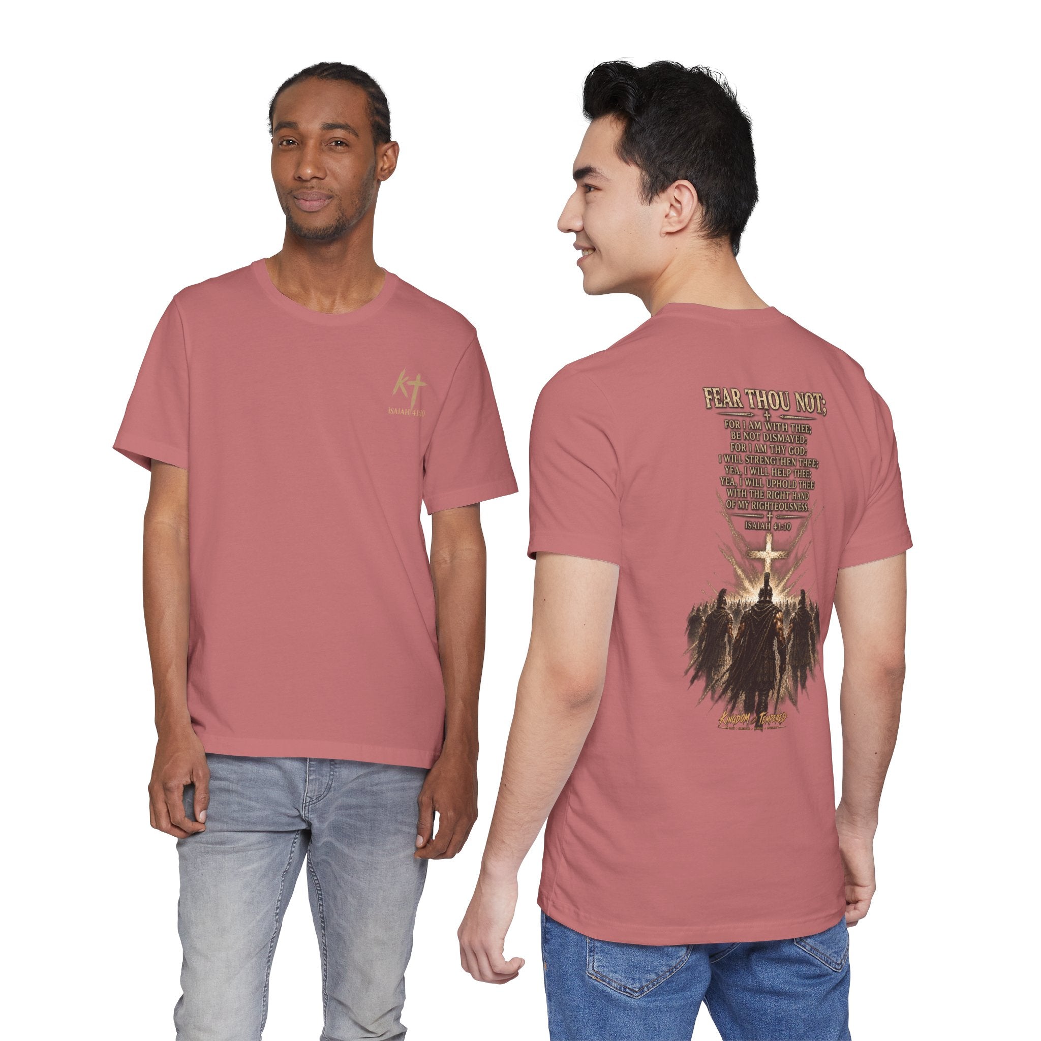 Christian Cross Tee — "Fear Thou Not" Inspirational Graphic T-Shirt