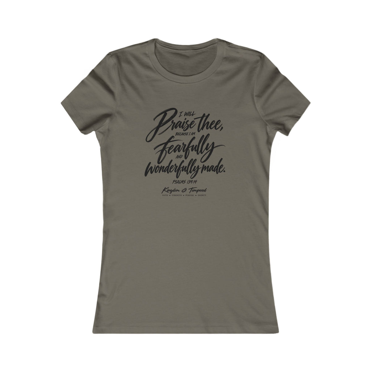 Women's Tee — "I Will Praise Thee, For I Am Fearfully and Wonderfully Made" Scripture Shirt