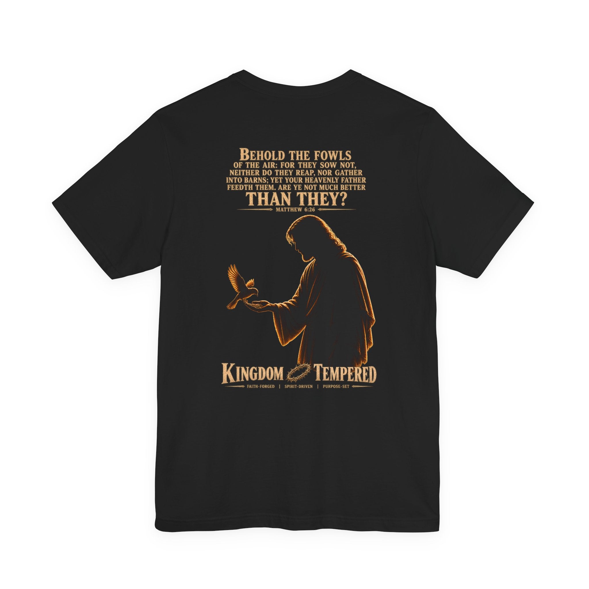 Kingdom & Tempted Christian Tee — Matthew 6:26 Inspirational T‑Shirt