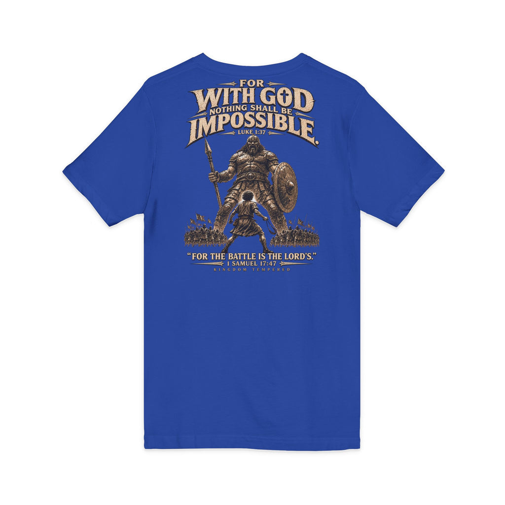 With God All Things Are Possible V-Neck T-Shirt — Christian Faith Inspirational Tee