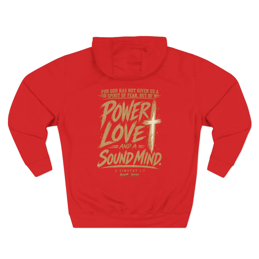 Power, Love & Sound Mind Hoodie – Christian Faith Verse Fleece Hoodie