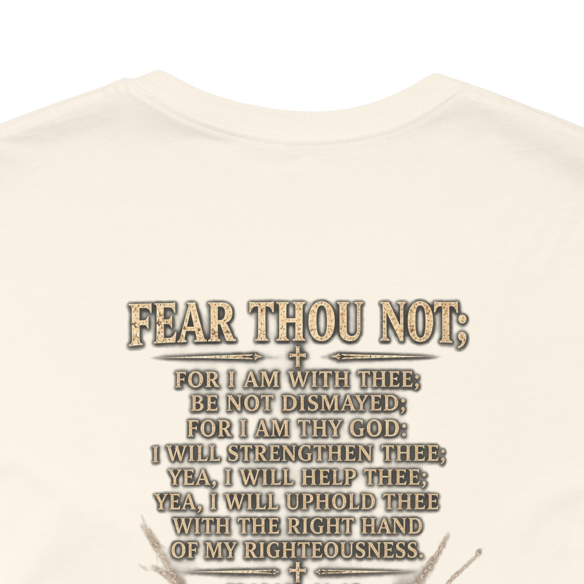 Christian Cross Tee — "Fear Thou Not" Inspirational Graphic T-Shirt