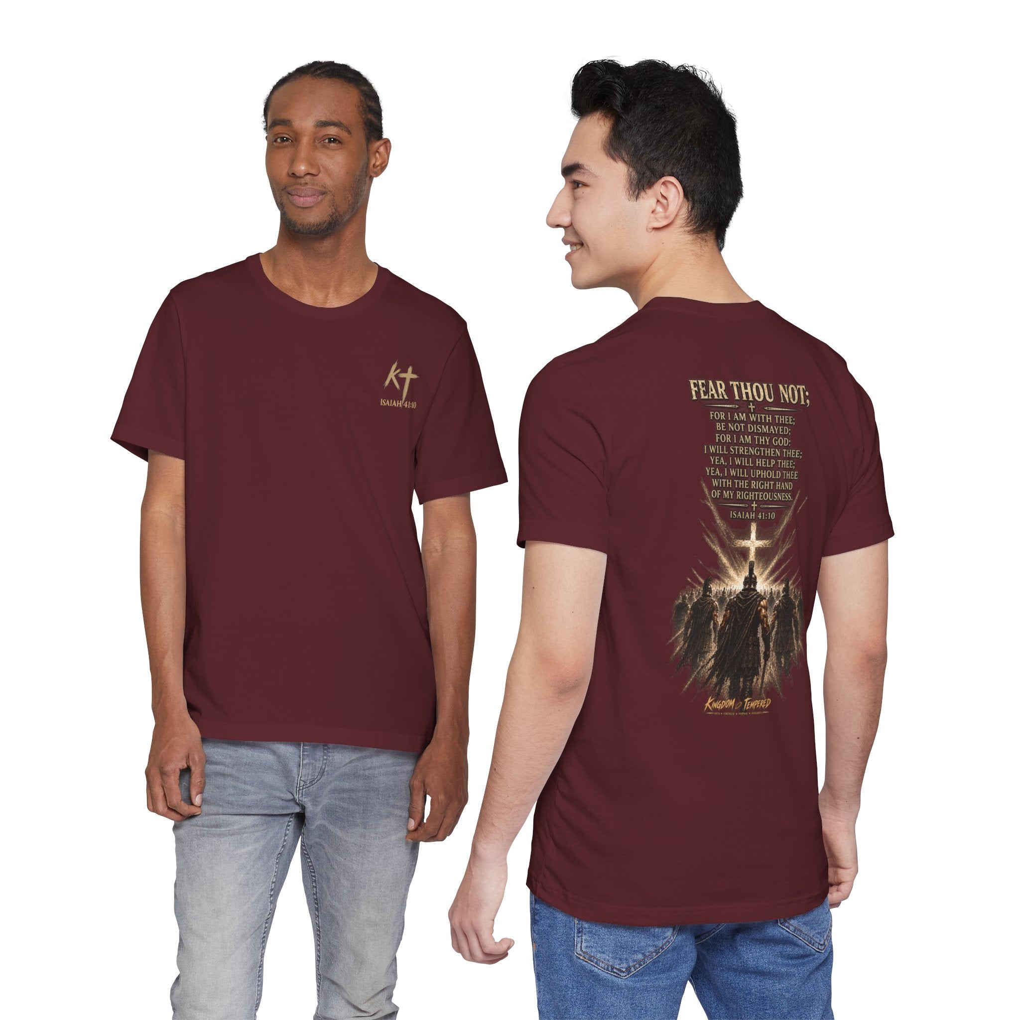 Christian Cross Tee — "Fear Thou Not" Inspirational Graphic T-Shirt