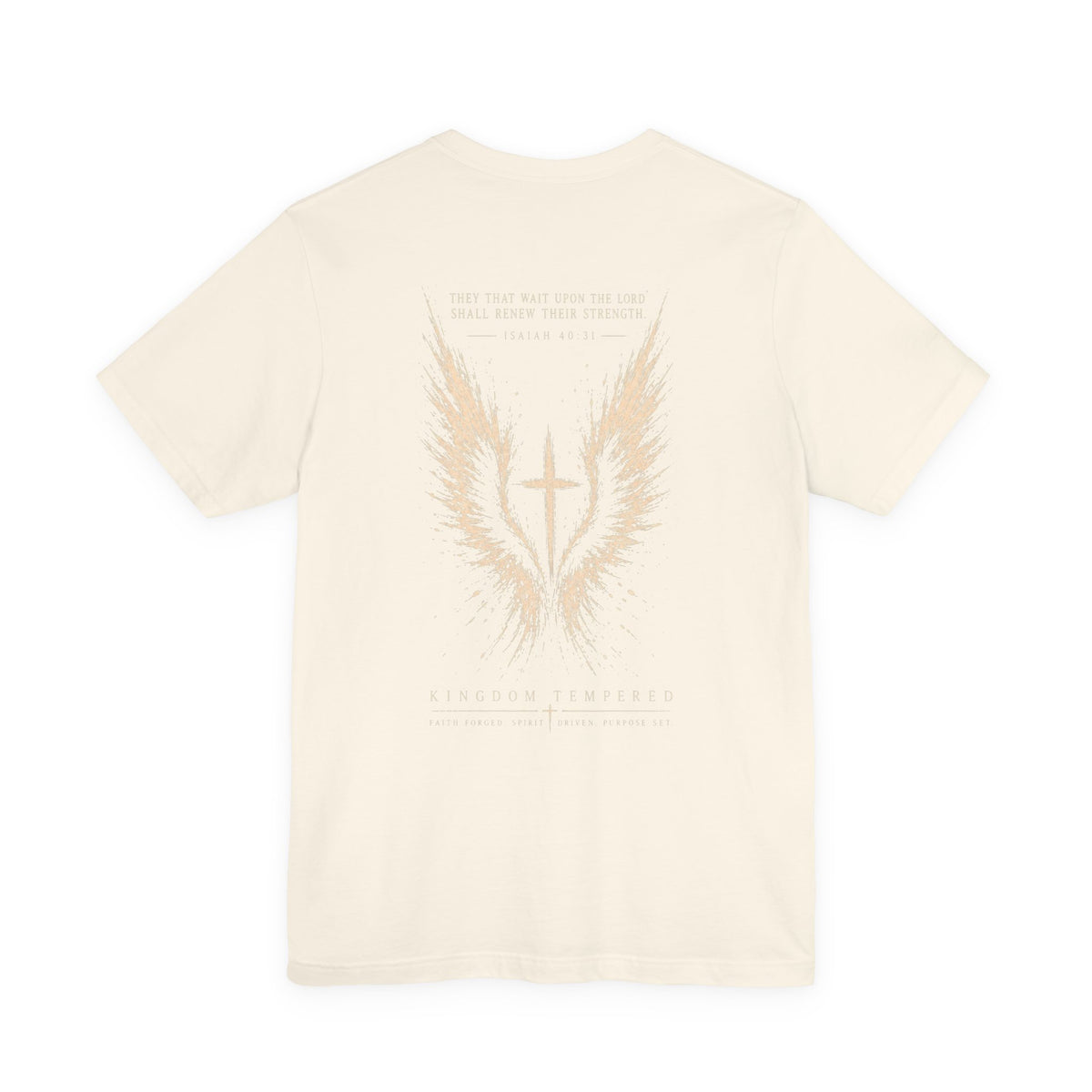 Christian Wings Cross T‑Shirt — 'They That Wait Upon the Lord' Inspirational Tee