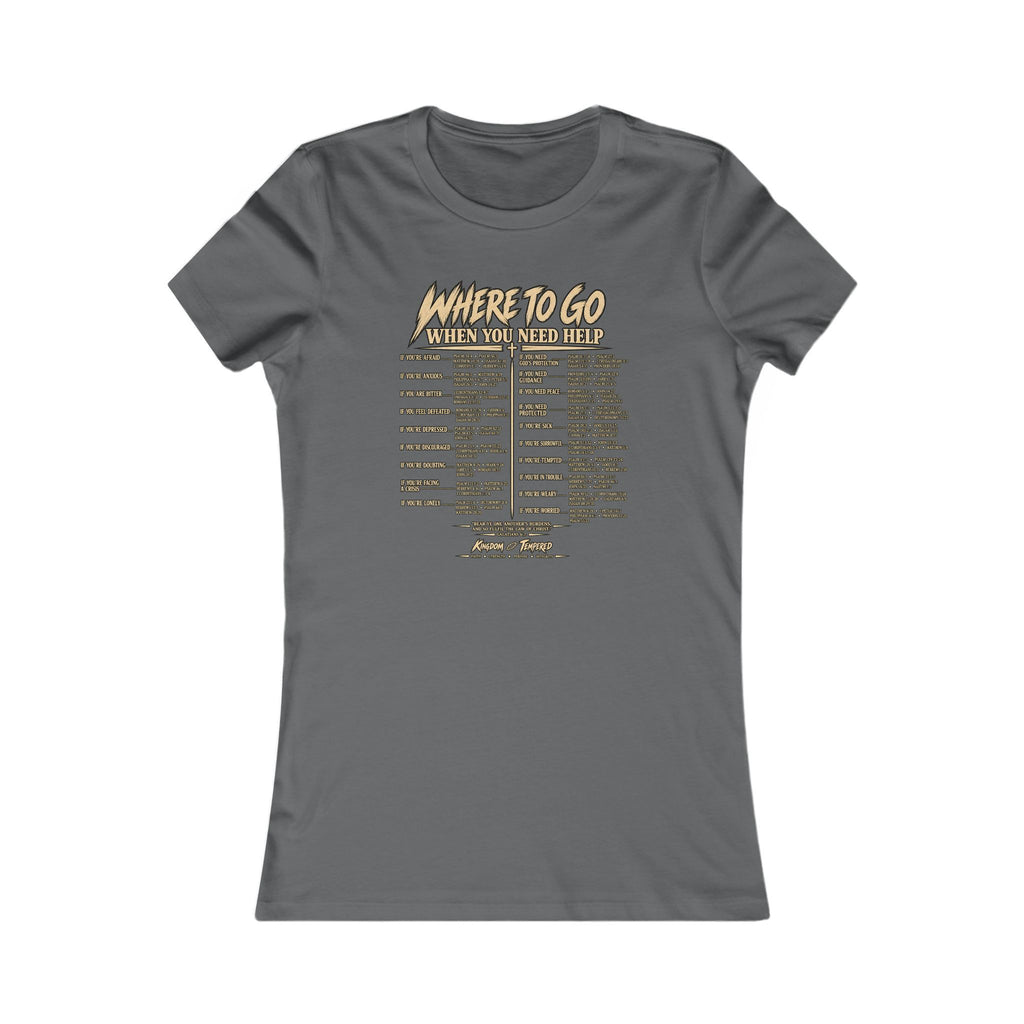 Women's Favorite Tee — 'Where To Go' BIBLE VERSE  Checklist Graphic Tee