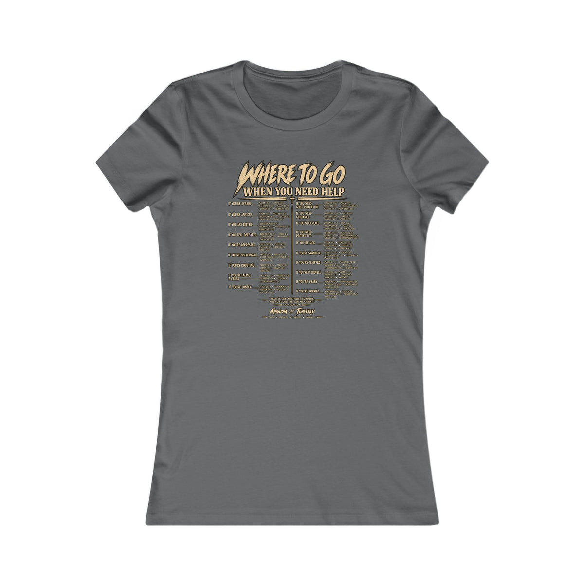 Women's Favorite Tee — 'Where To Go' BIBLE VERSE  Checklist Graphic Tee