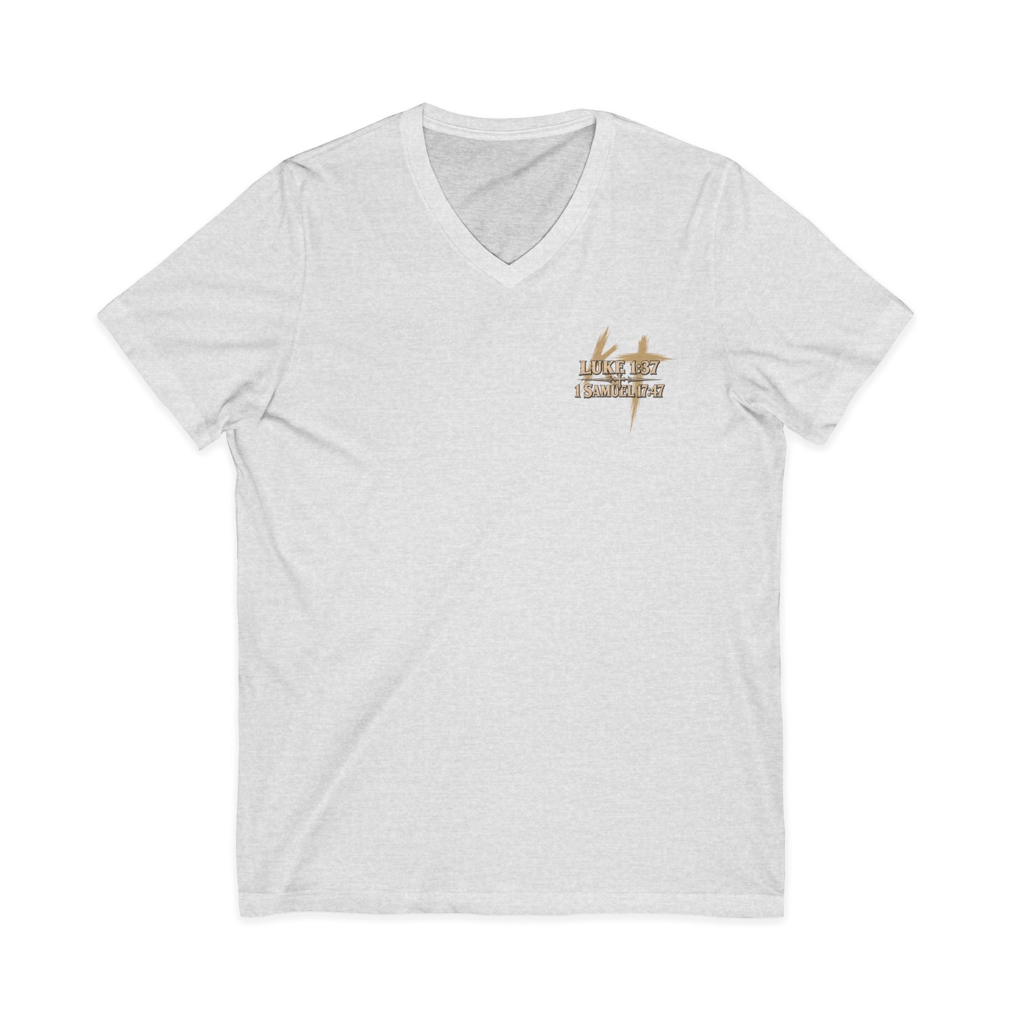 With God All Things Are Possible V-Neck T-Shirt — Christian Faith Inspirational Tee