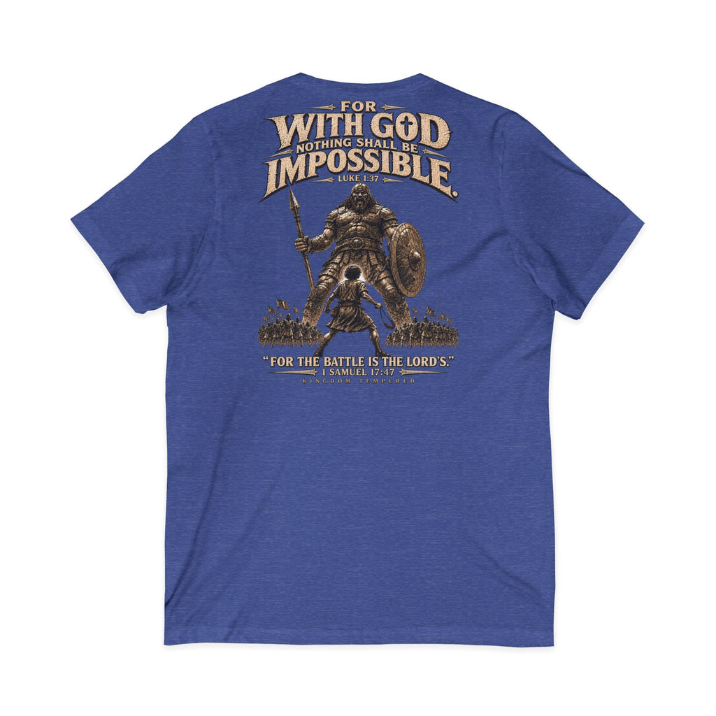 With God All Things Are Possible V-Neck T-Shirt — Christian Faith Inspirational Tee