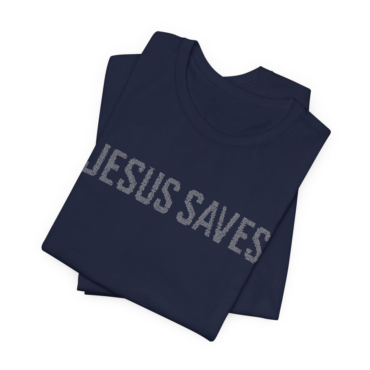 Jesus Saves written in scripture — Minimal Faith T-Shirt