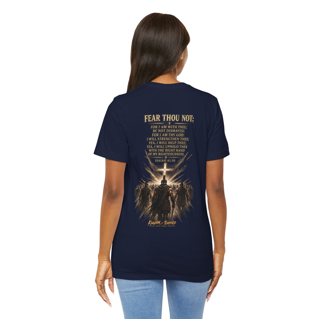 Christian Cross Tee — "Fear Thou Not" Inspirational Graphic T-Shirt