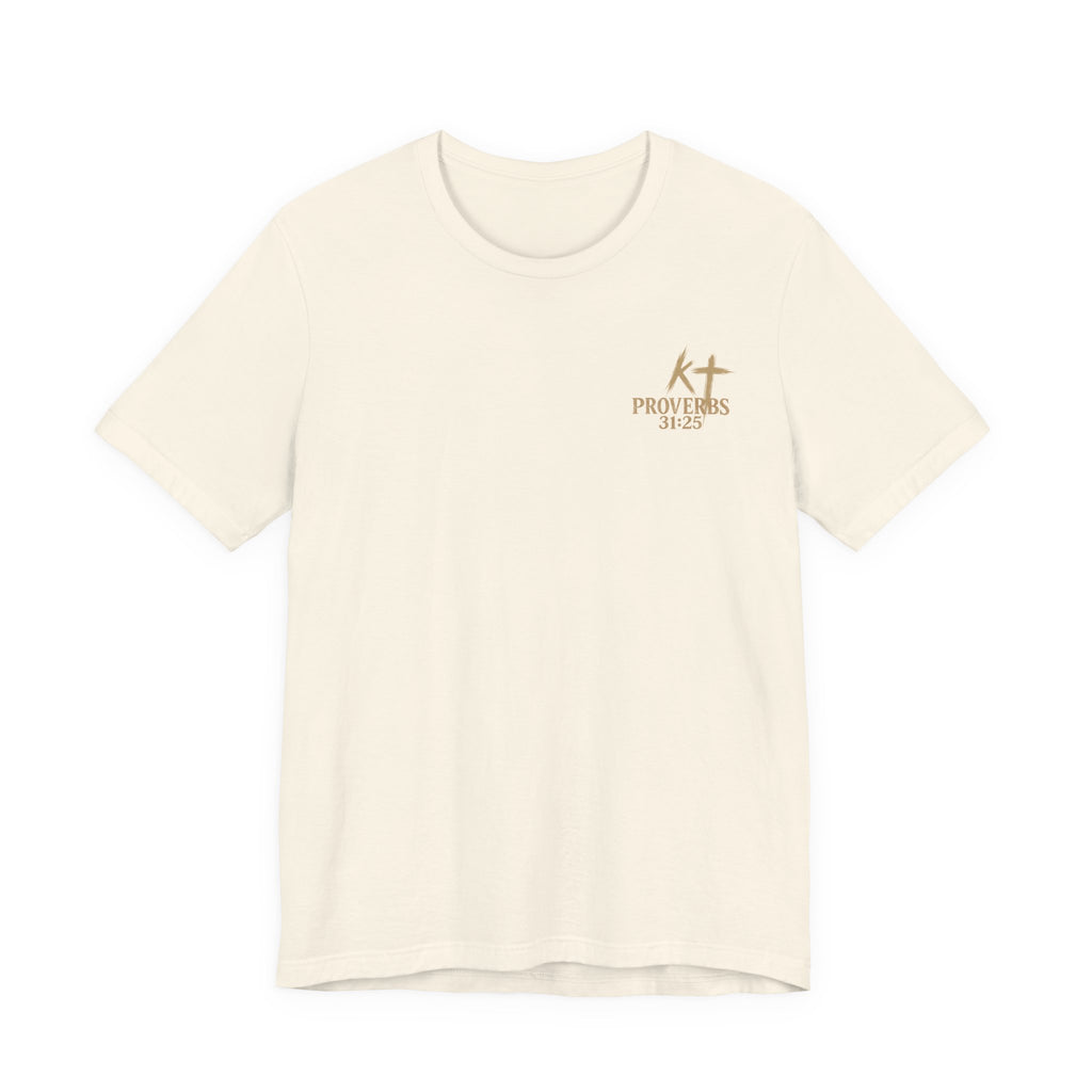 Clothed in Strength and Dignity Tee — Faith Cross Graphic T-Shirt — Kingdom Tempered