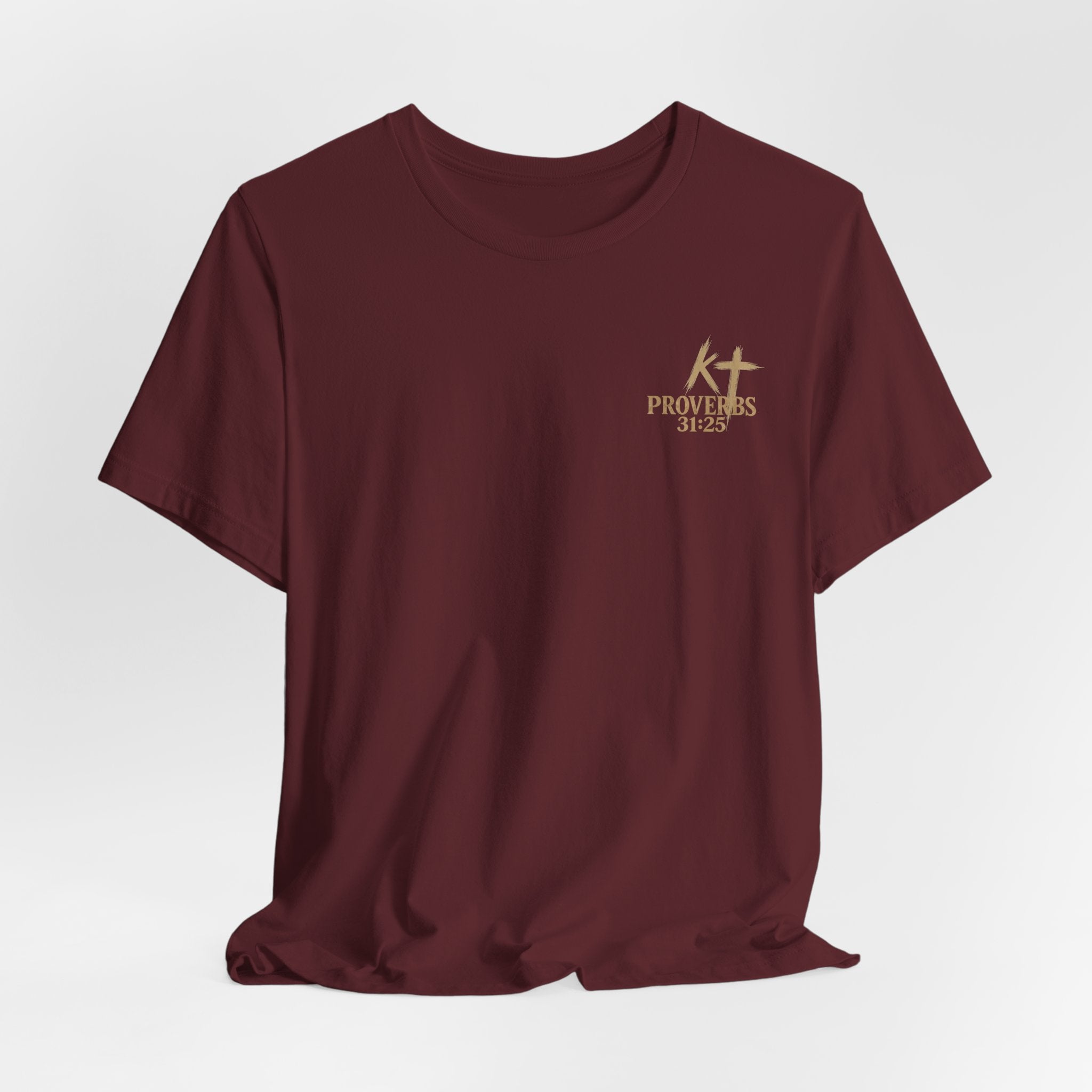 Clothed in Strength and Dignity Tee — Faith Cross Graphic T-Shirt — Kingdom Tempered