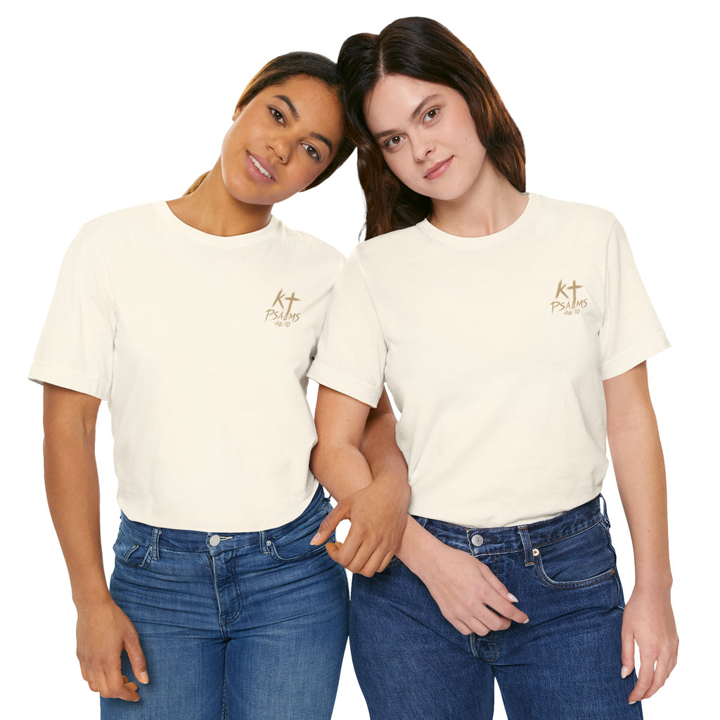 Be Still and Know Tee — Floral Christian Scripture T‑Shirt (Psalm 46:10)